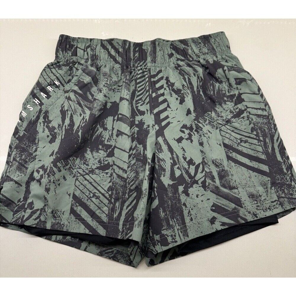 Gymshark 2 In 1 Shorts SPORT 5" Slim Fit running shorts Gym green Size small